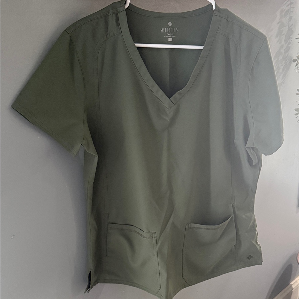 Med Couture Olive V-Neck Scrub Top